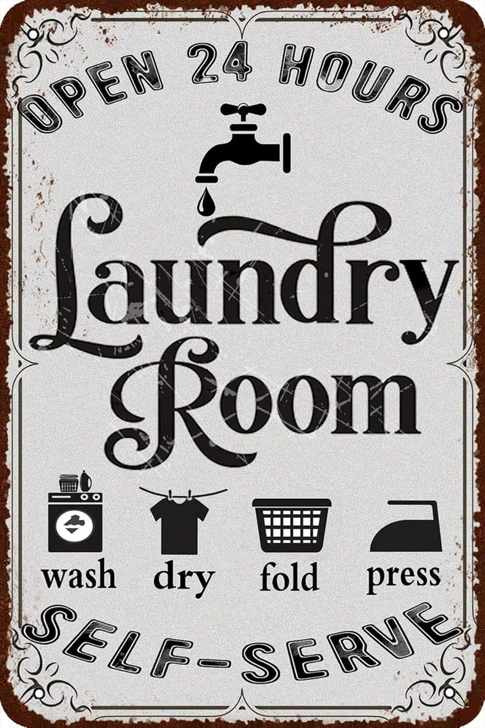 Vintage Laundry Room Signs Retro Laundry Metal Signs Wall Decor Metal Tin Sign 8X12 Inch