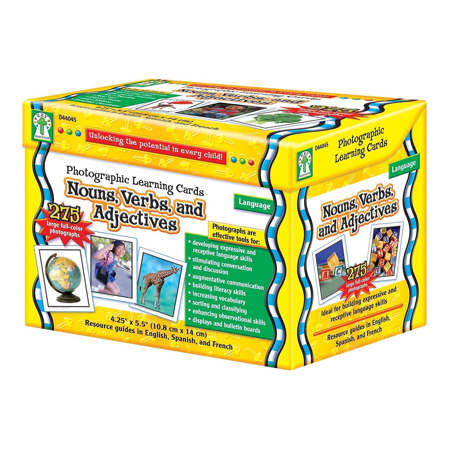 Carson Dellosa D44045 Key Education Nouns, Verbs and Adjectives Learning Cards