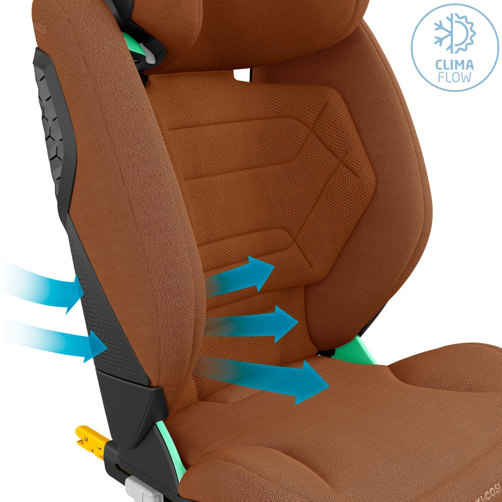 Maxi-Cosi RodiFix Pro² i-Size fotelik dziecięcy, 100-150 cm, 3,5-12 lat, fotelik samochodowy dla dzieci, 3 pozycje leżenia, ClimaFlow, regulowana wysokość/szerokość, G-CELL Side Impact Protection,