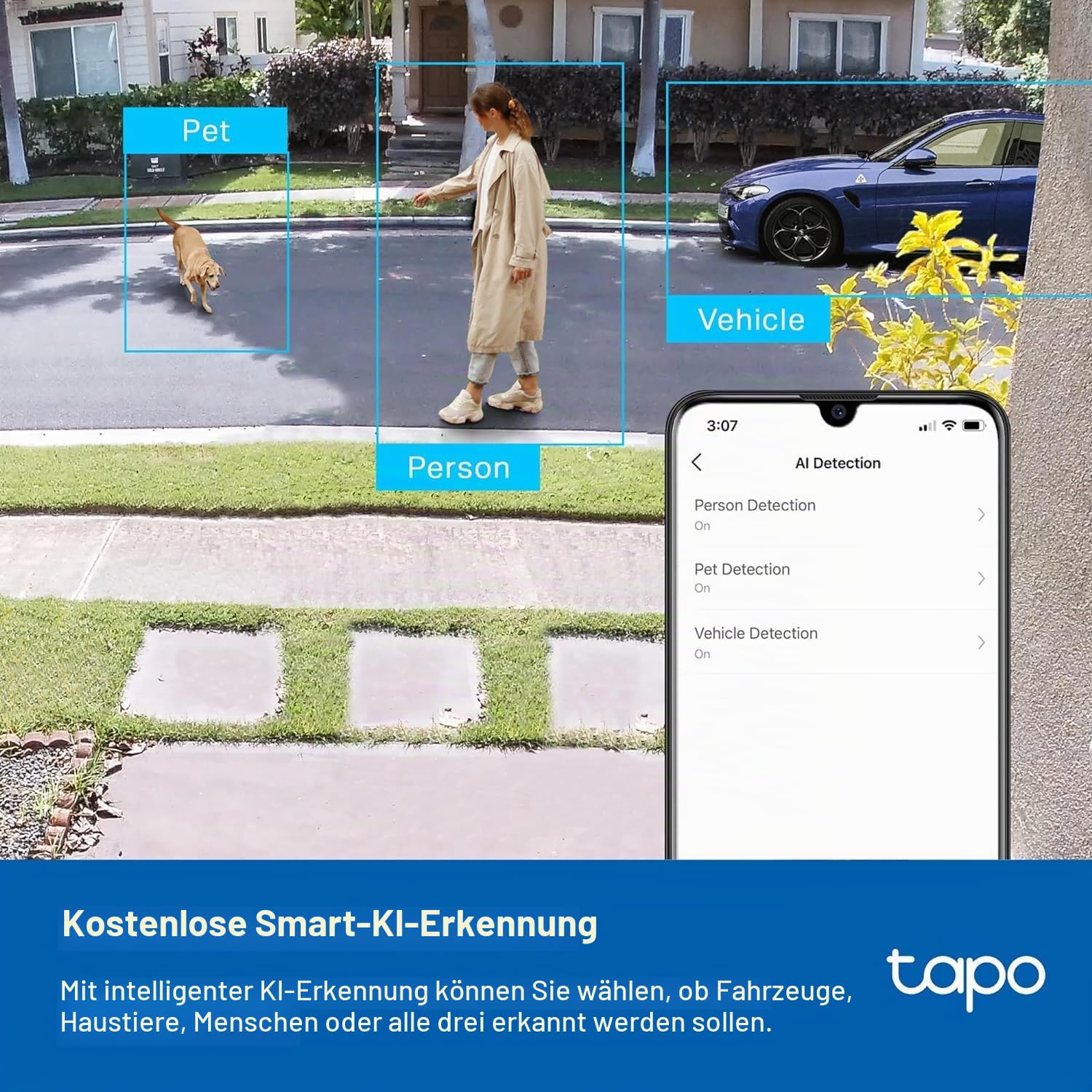 TP-Link Tapo C120 Überwachungskamera innen & außen,Magnetische Basis,2K Auflösung, Eingebaute Duale Spotlights,bis zu 512 GB lokaler Speicher auf SD Karte, IP66,kompatibel mit Alexa & Google Assistant