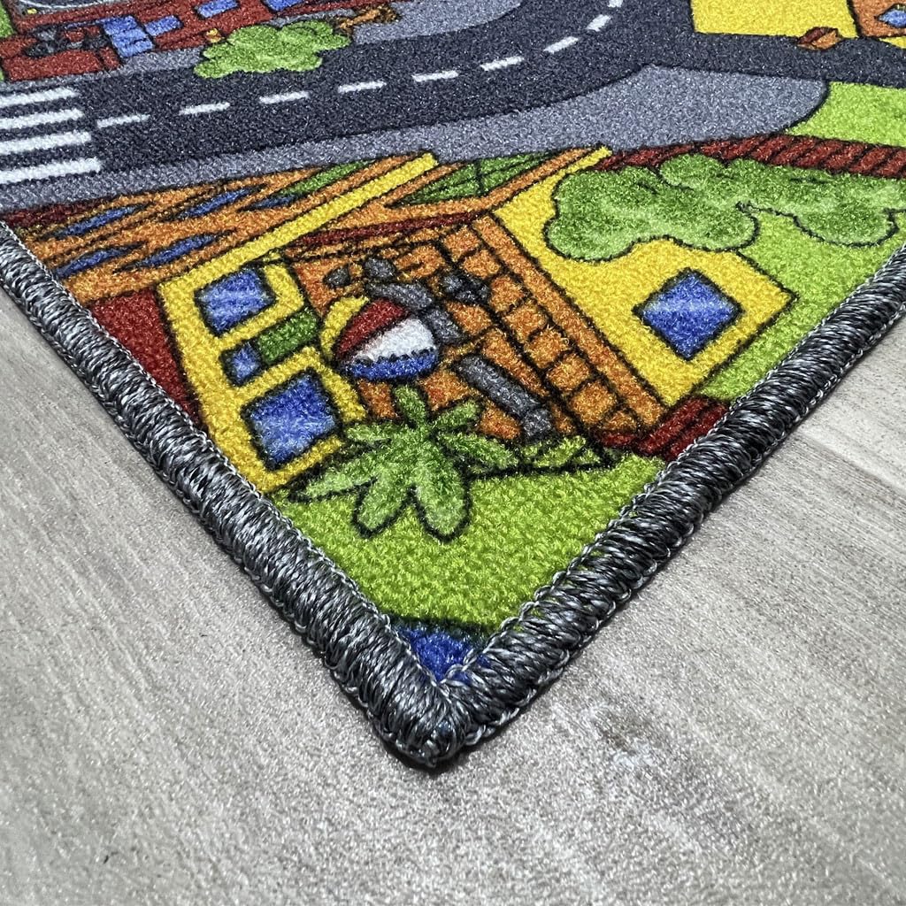 Alfombra Infantil Grande Ciudad – diseño Carreteras para Jugar con Coches – Segura, Lavable y Llena de Aventuras (200 x 250 cm)