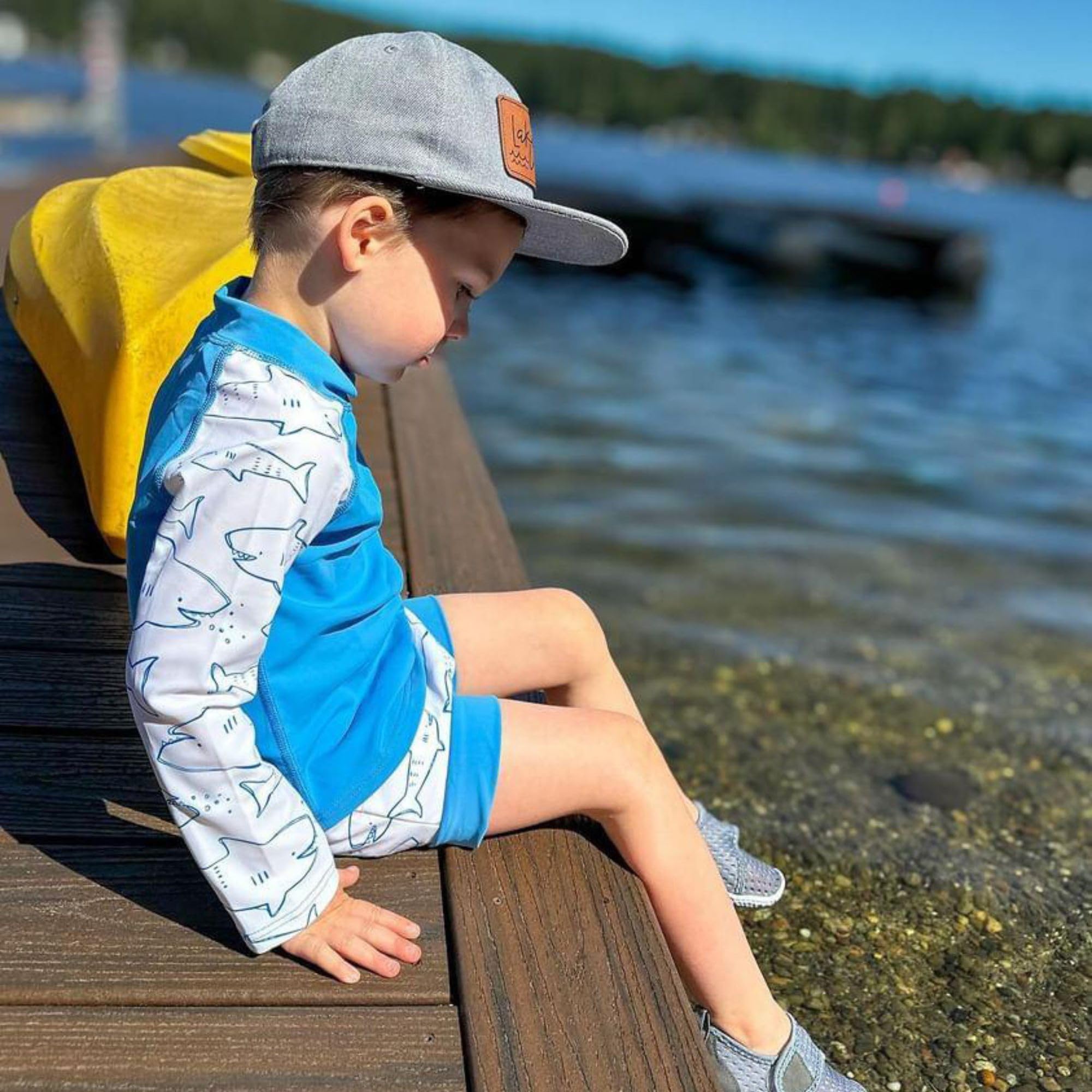 BIG ELEPHANT 2 Sets Rashguard-Schwimmwindel-Set für Unisex-Baby, langärmliger Badeanzug UPF 50+ mit UV Sonnenschutz