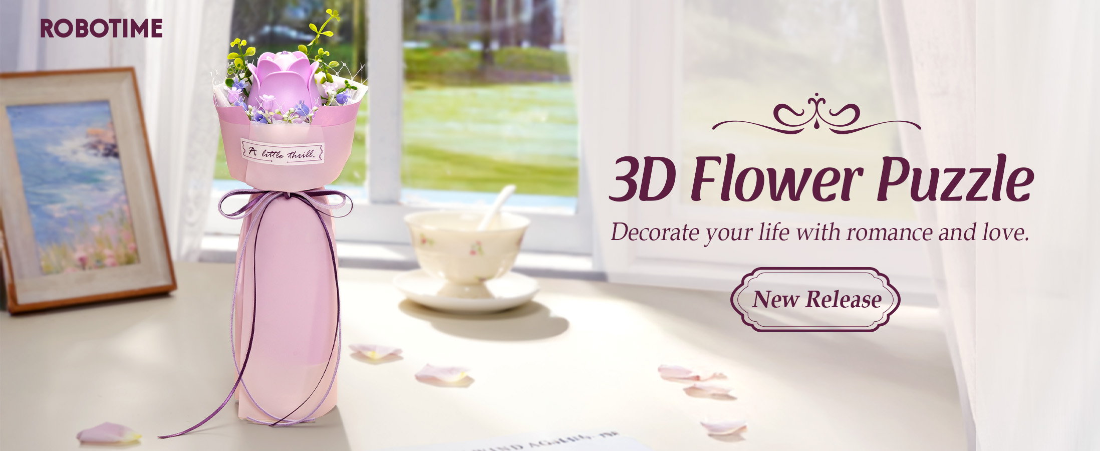 Amazon.com: ROBOTIME 3D Puzzle Flower Lavender Rose AF021
