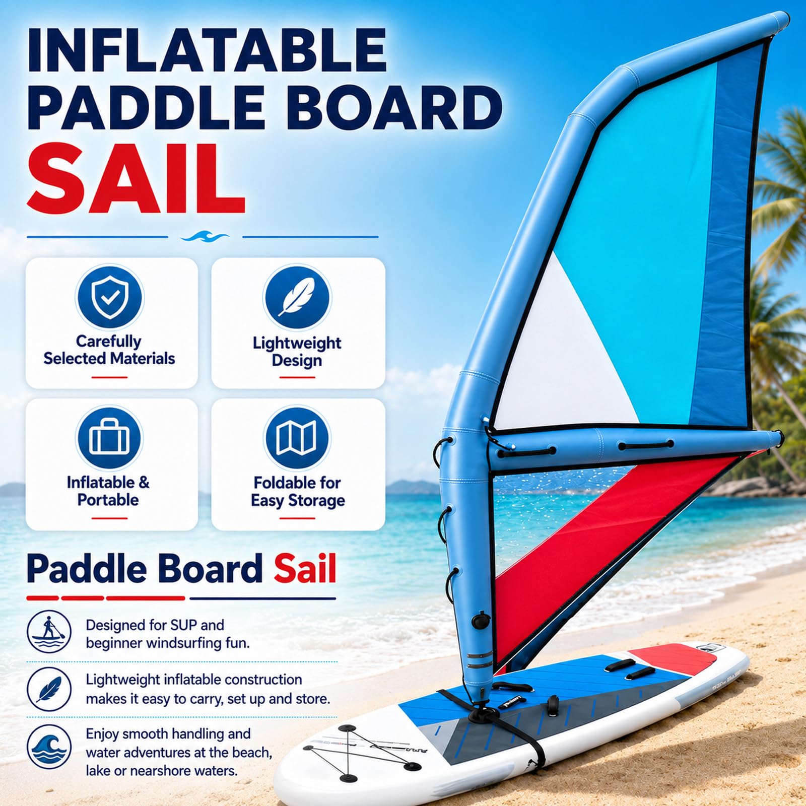 MIAOXIAOLONG Vela De Kitesurf Inflable, Actividades con ala Foil De Kitesurf, Bomba Incluida, Tabla con Forma De ala De PVC, para Surf Y Agua 3.2㎡(34.44ft²)