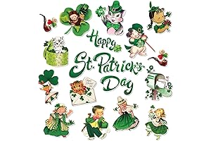 54-Piece Vintage Happy St Patrick's Day Irish Party Cutouts