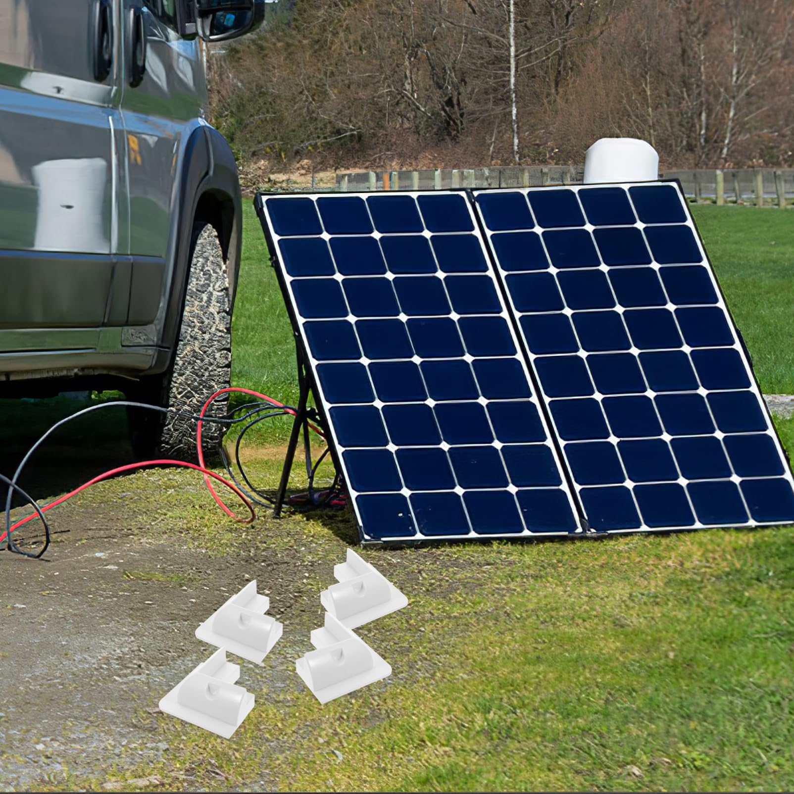 Supporto per Pannello Solare Montaggio senza Fori Abs Bianco