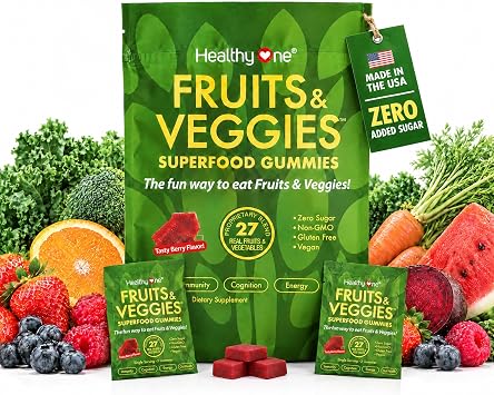Fruits & Veggies 27-in-1 Superfood Gummy Formula, GLP1 Support - 14 Serv