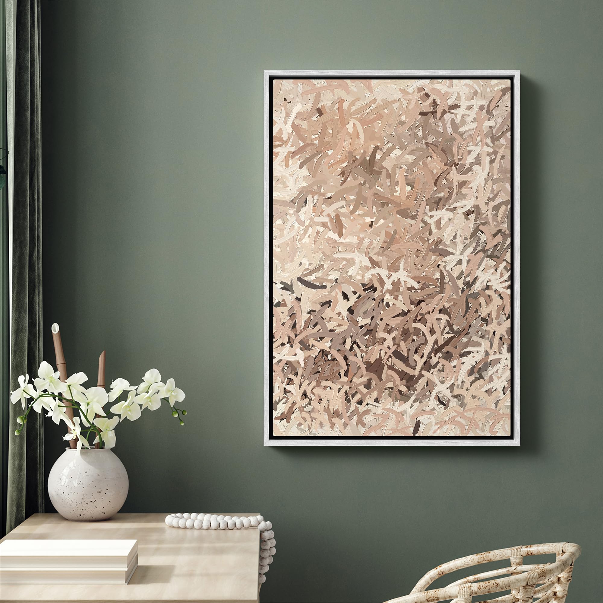 Amazon.com: SUNSCAPE Framed Canvas Art Neutral Abstract