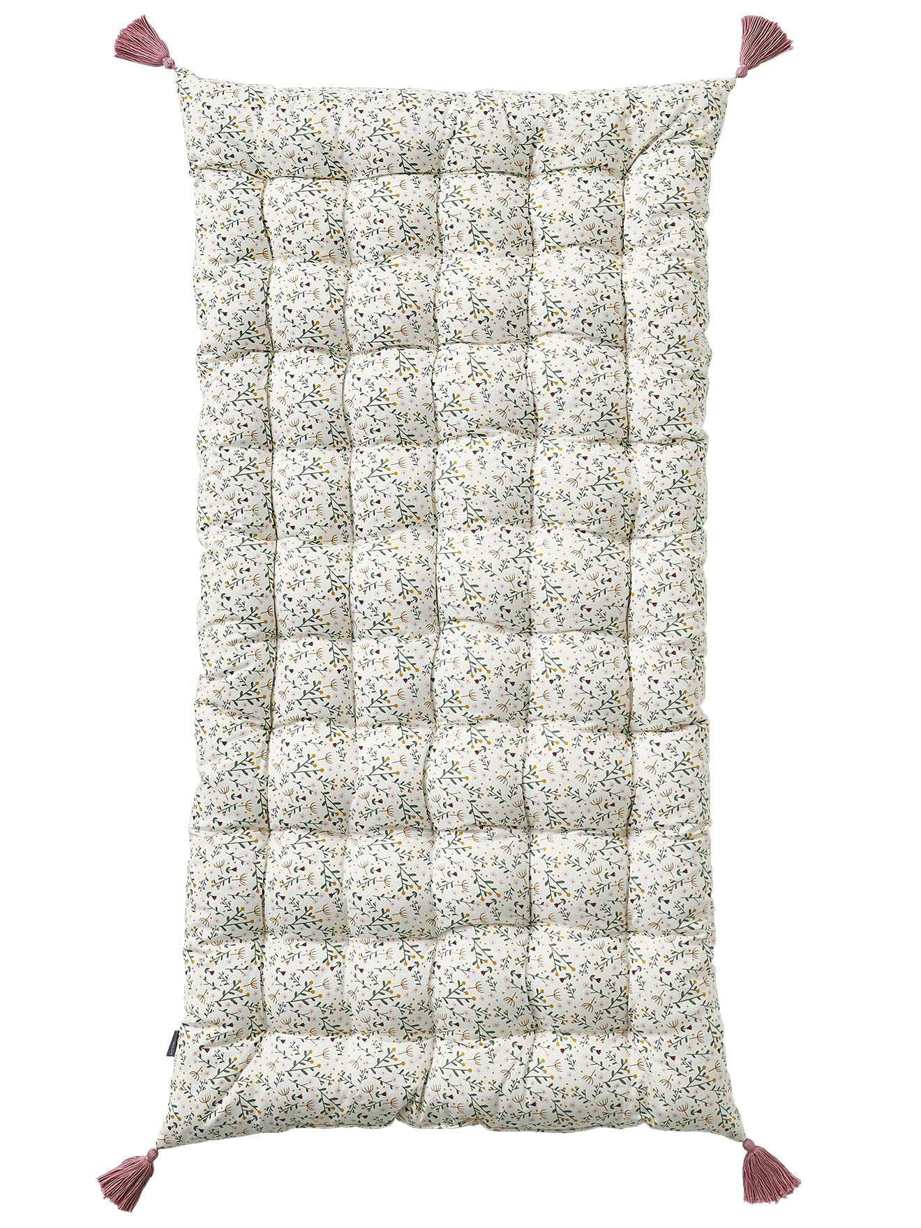 VERTBAUDET Matelas de Sol avec Pompons FLEURETTES écru/​Multicolore TU