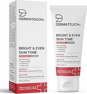 DERMATOUCH Bright & Even Skin Tone Face Wash | For Tan & Dark Spot Removal | For Even & Glowing Skin | For All Skin Types | For Both Men & Women - 150g