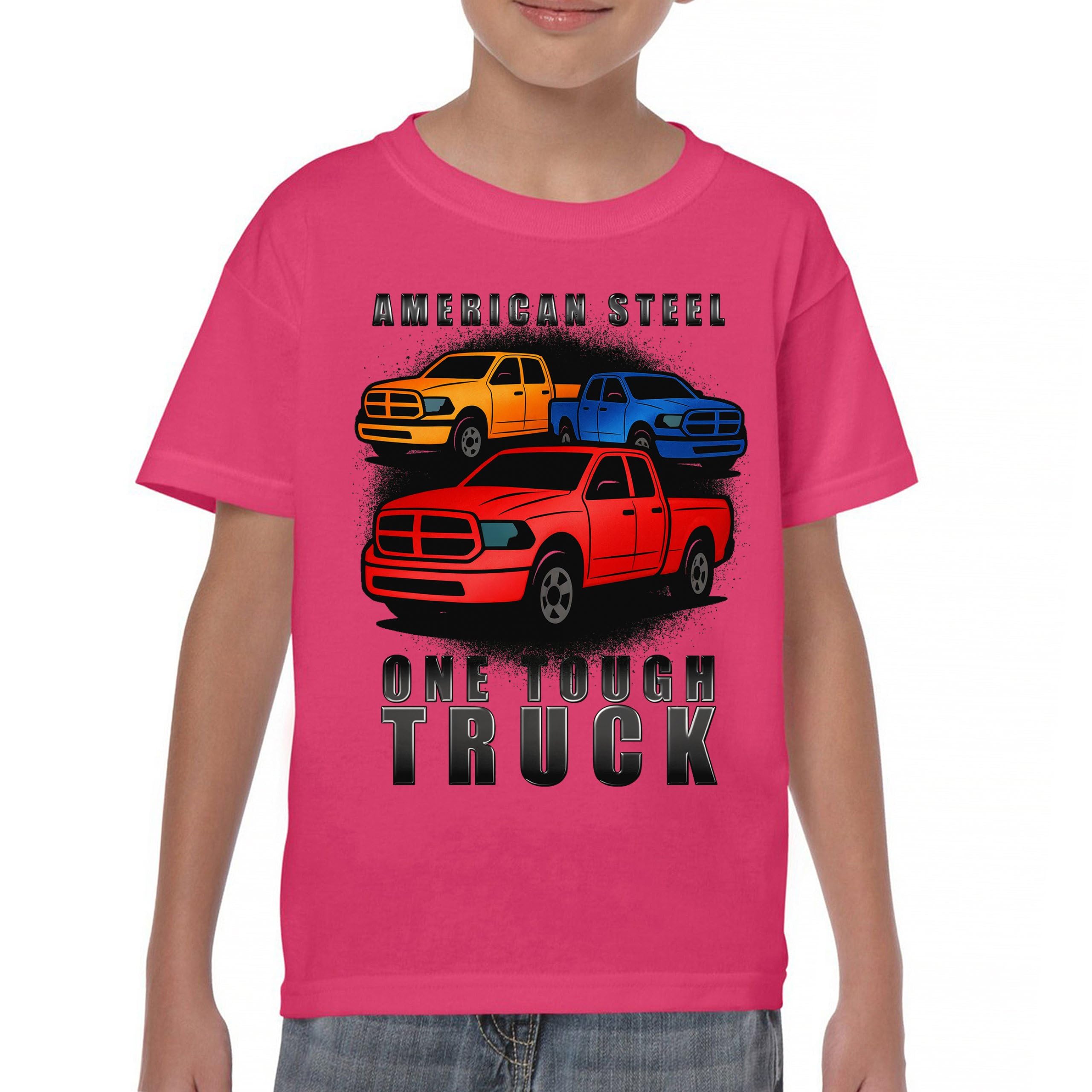 American Steel One Tough Pickup Truck Youth Graphic Short Sleeve T-Shirt