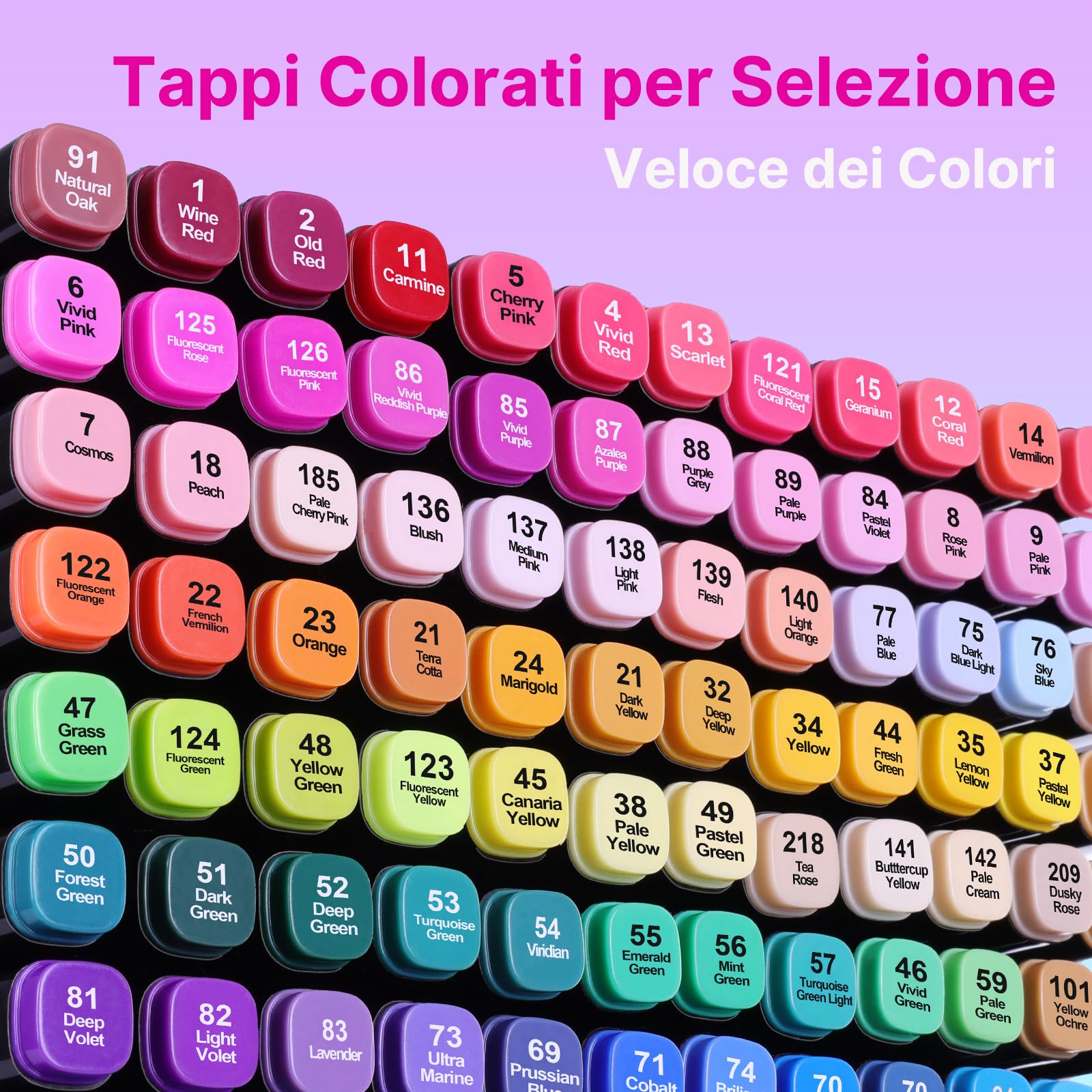 Tongfushop Marcatore 204 Colori, Pennarelli Professionali, Pennarelli Doppia Punta, Marcatore Set con Borsa e Distanziatore, Marker Set per Sketch, Colorare, Illustrazioni, Disegnare, Anime