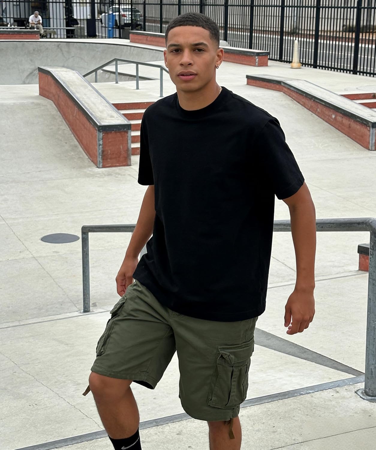 Men's Cargo Shorts Fit Camo Shorts Outdoor Work Relaxed Casual Hiking Tactical Cotton Shorts Knee Length NO Belt