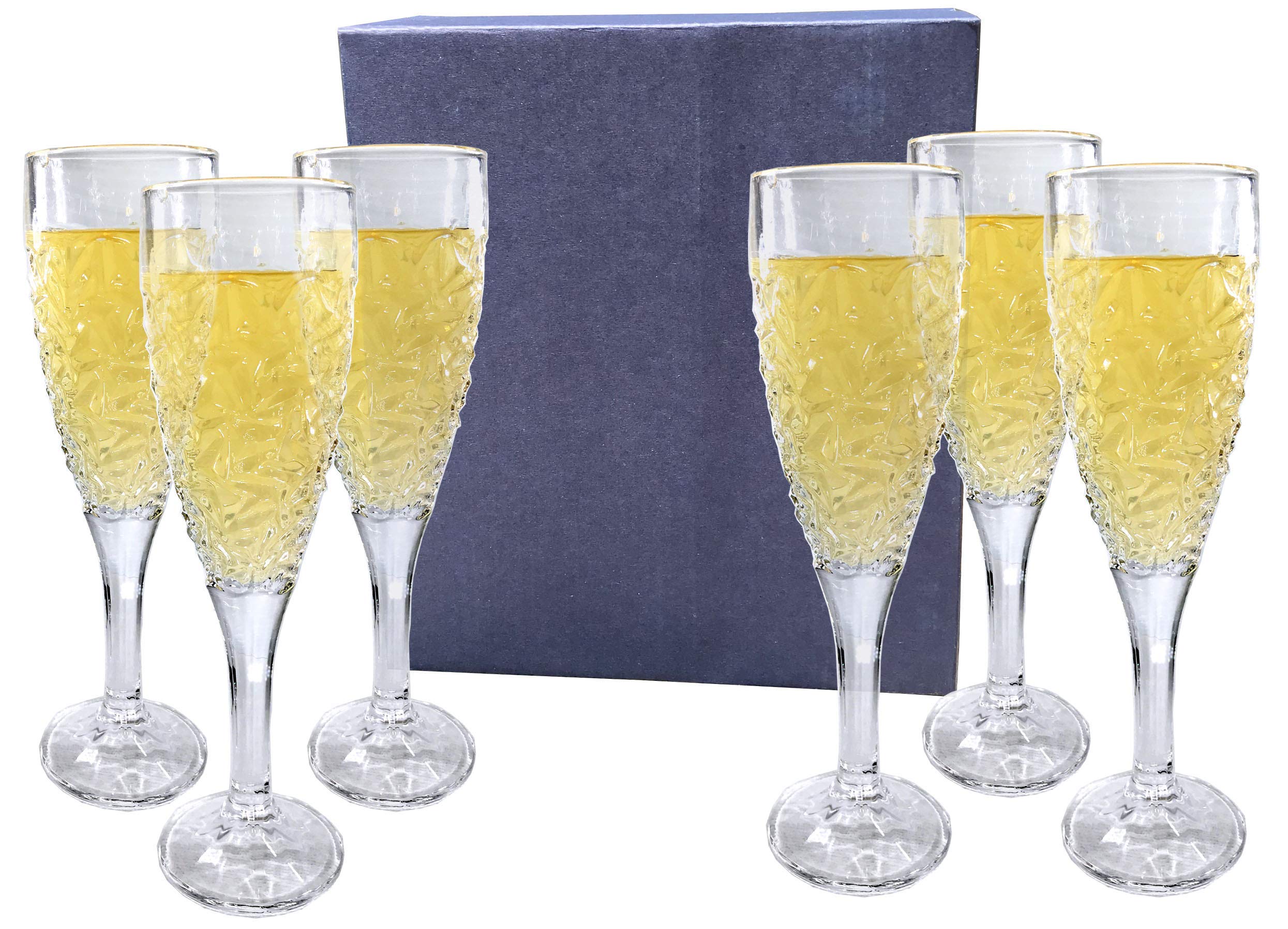 Amlong Crystal - Flute da champagne senza piombo Engraved 6 pc Trasparente