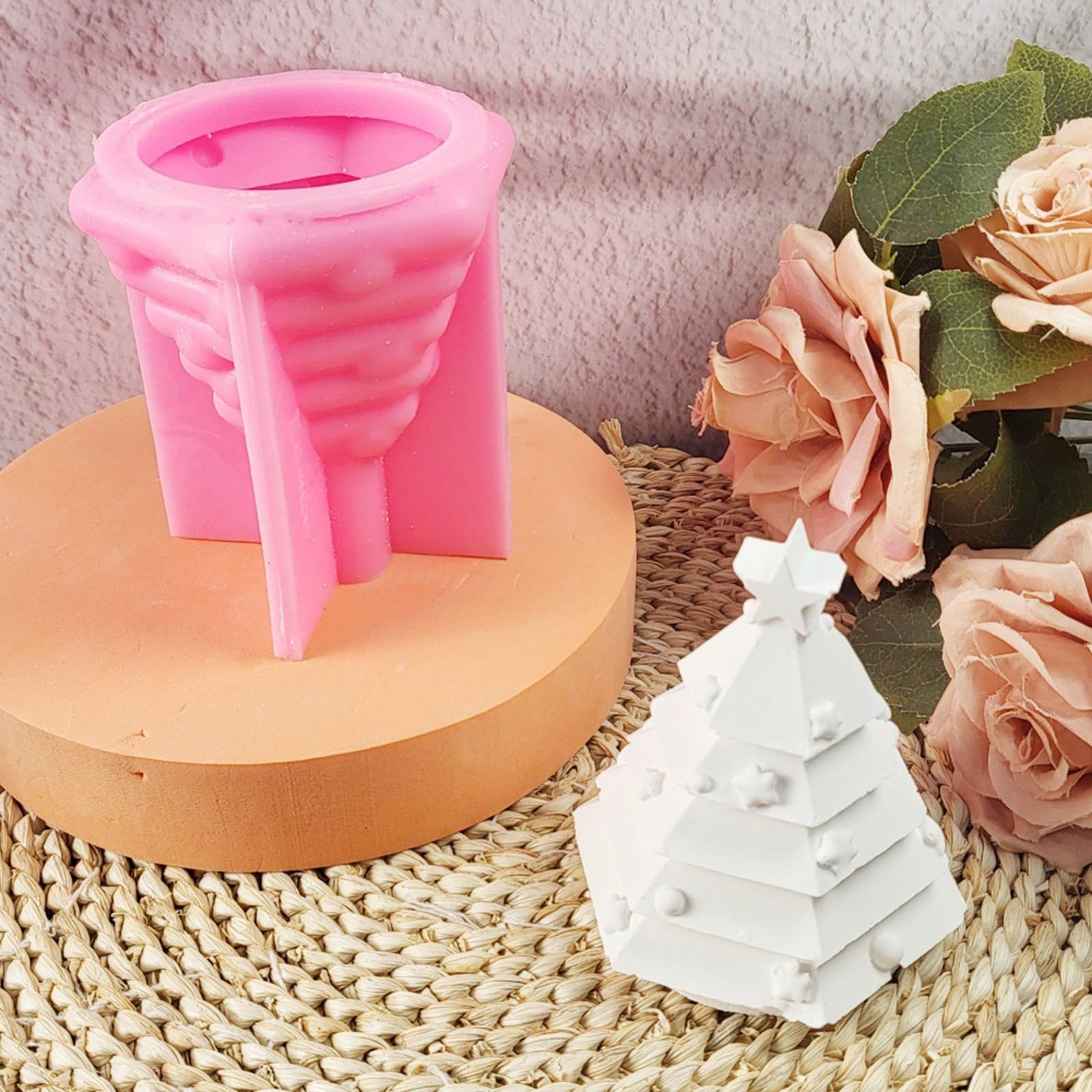 Silikonowa forma choinkowa 3D do tworzenia świec z żywicy epoksydowej