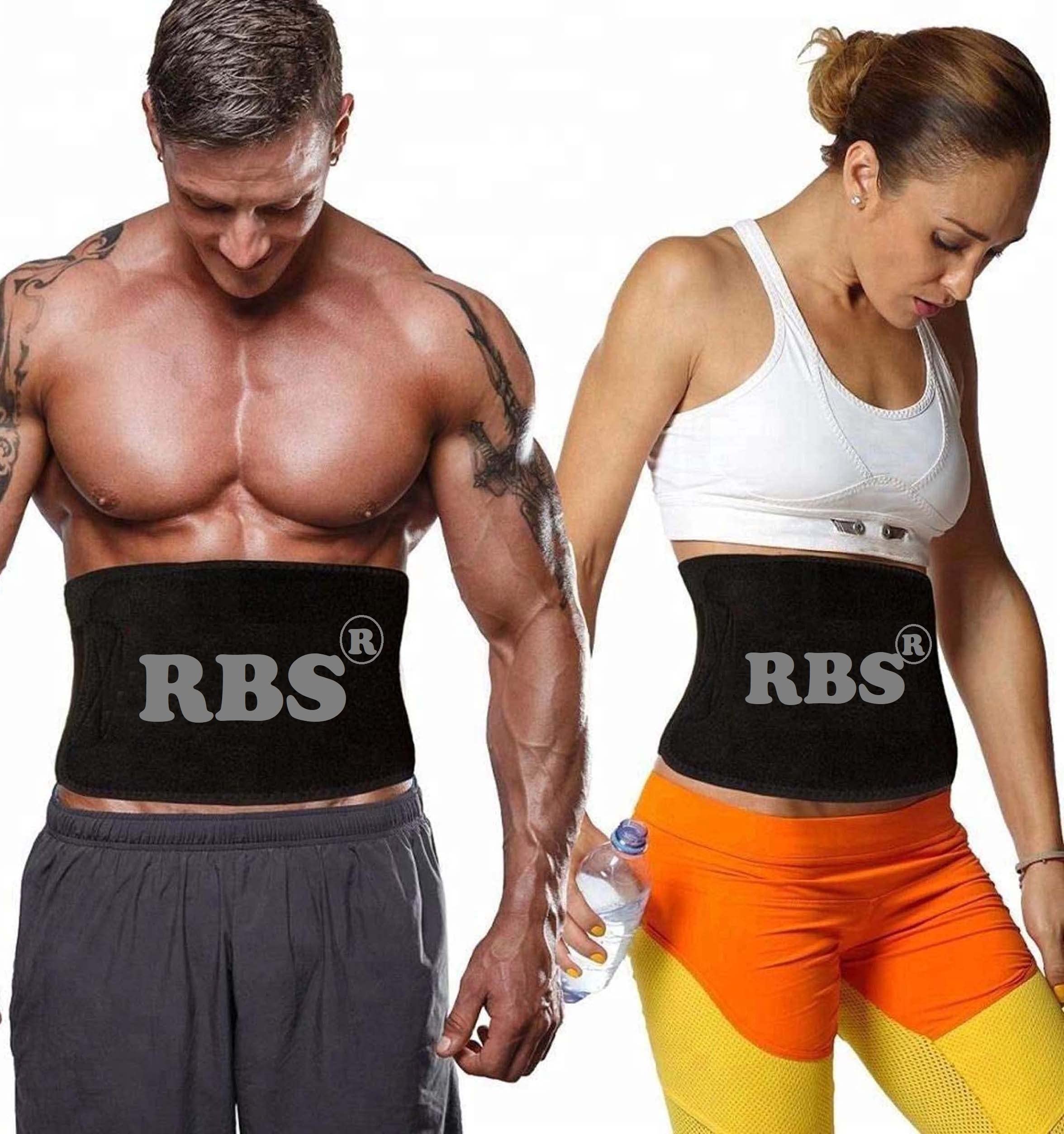 RBS Heavy Soft Quality (Free Size) Sweat Slim Belt for Women|Men, Body Shaper Slimming| Waist Trimmer Belt Black (B07W9HY5TM) Amazon Price History, Amazon Price Tracker