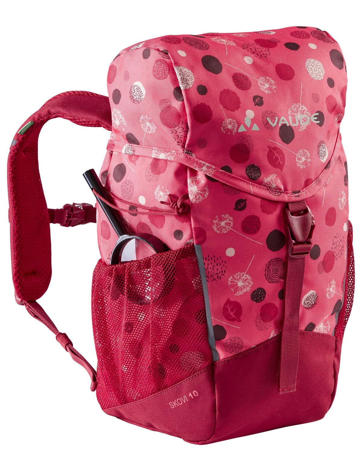 VAUDE Kinderrucksack Skovi für Jungen & Mädchen, komfortabler Wanderrucksack Kinder 10 L in pink, Wetterfester Schulrucksack mit viel Stauraum & reflektierende Elemente