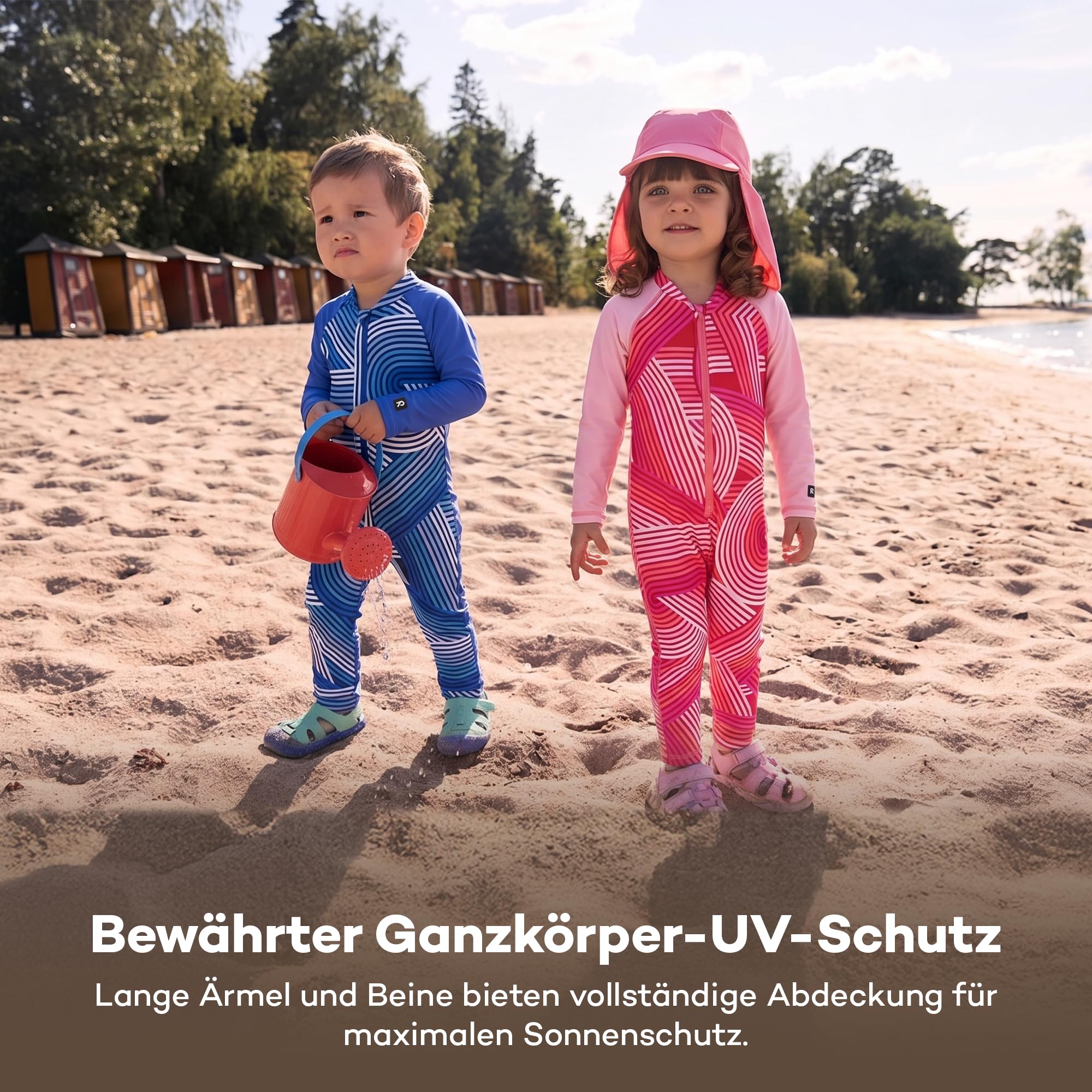 Reima - Polskii UV-Anzug für Babys & Kinder - UPF 50+, langärmeliger Einteiler, UV-Badebekleidung für Mädchen & Jungen - Schnell trocknendes Stretchmaterial für Strand & Pool
