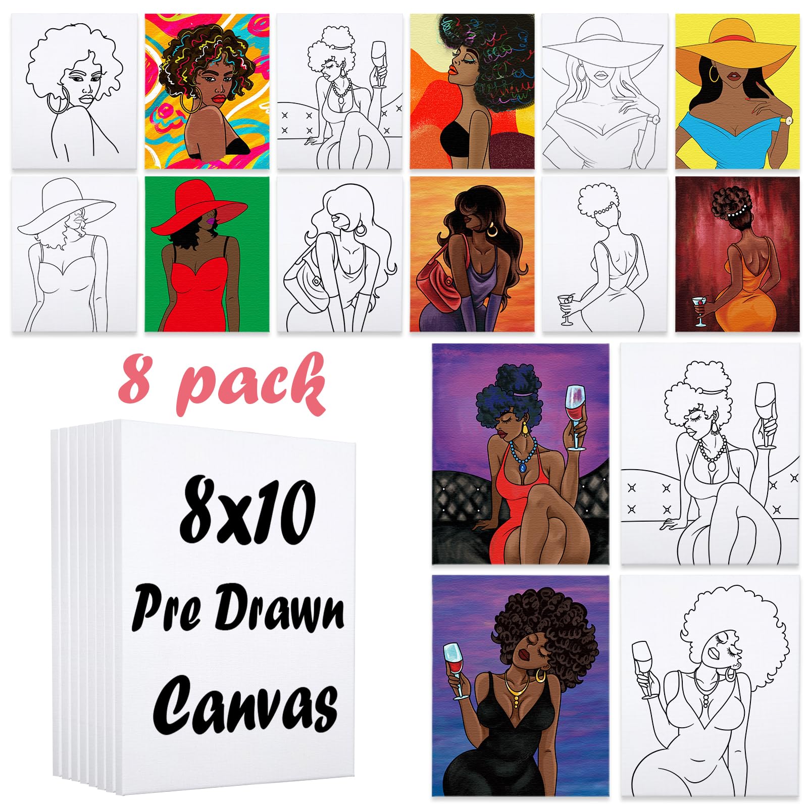 Pre Drawn Canvas African Americannull