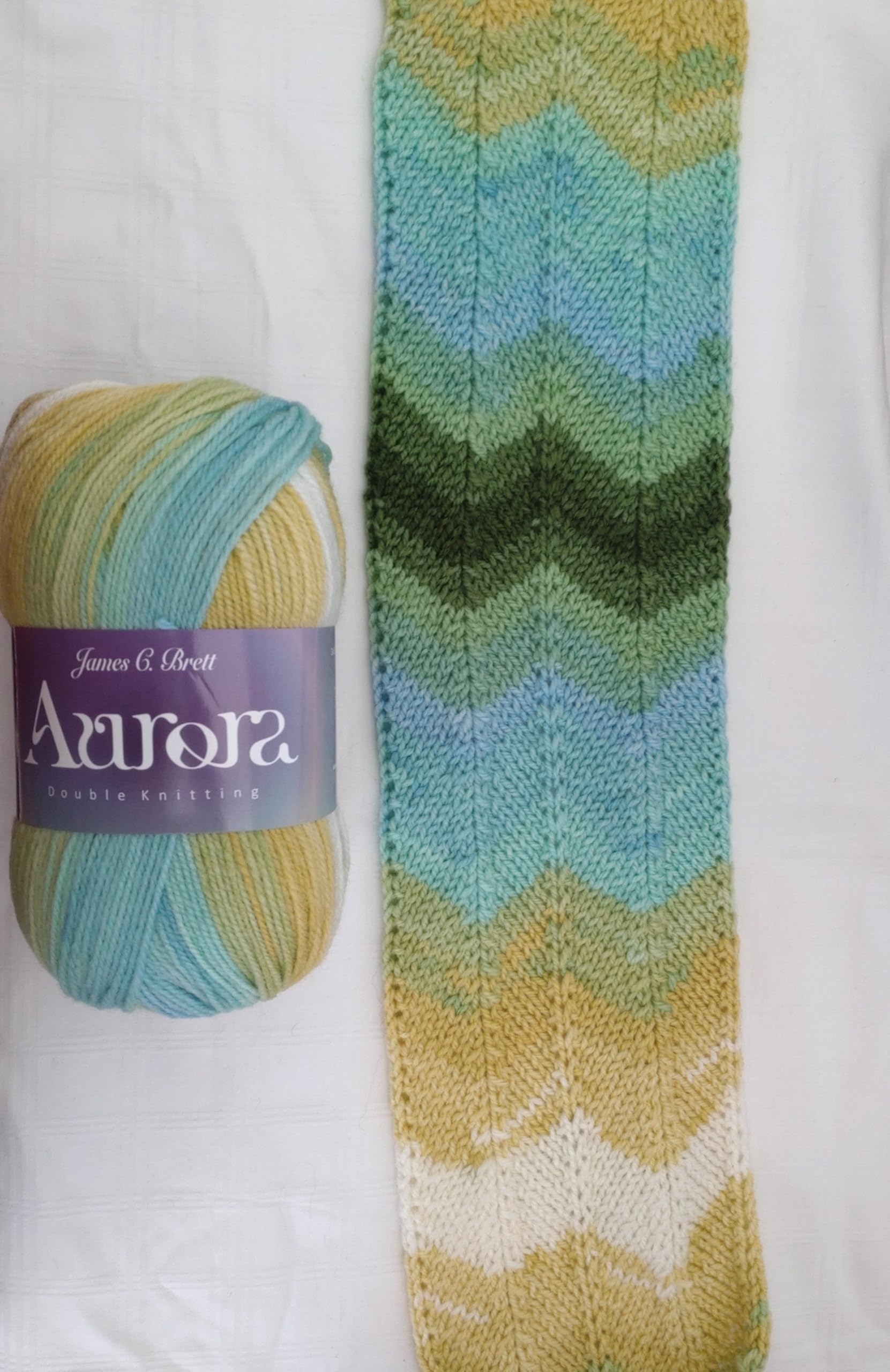Scarf Knitting kit (Blue Yellow and Green)