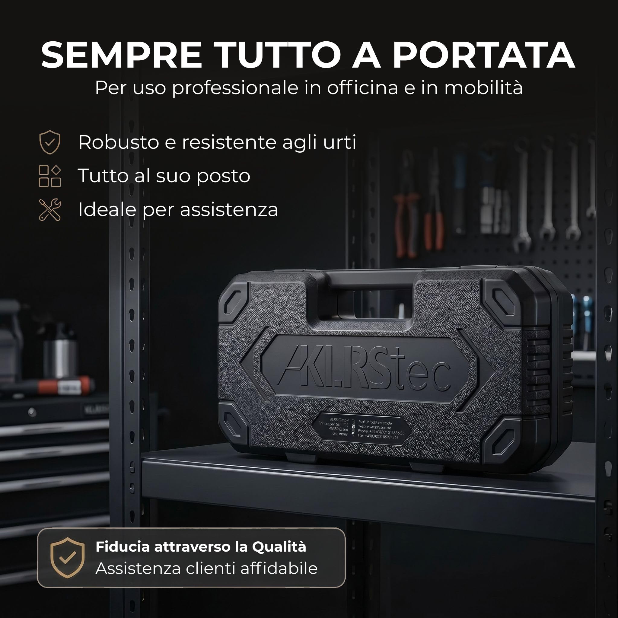 KLRStec Professional Rivettatrice per Inserti Filettati Set [M3-M12] Pinza Semiautomatica per Lavoro Più Veloce incl. 70 Inserti Filettati, Punta a Gradini e Valigetta - Kit Pro Dadi a Rivetto