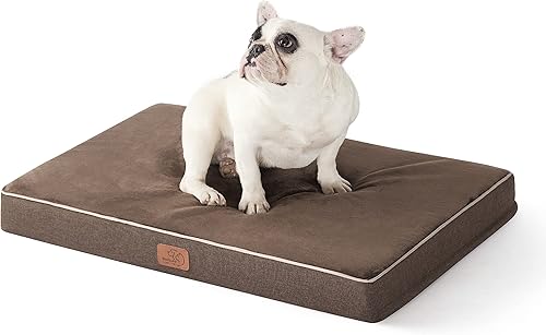 Bedsure Cama de espuma viscoelástica para perros de tamaño mediano, camas ortopédicas para mascotas para jaula con funda extraíble lavable y parte