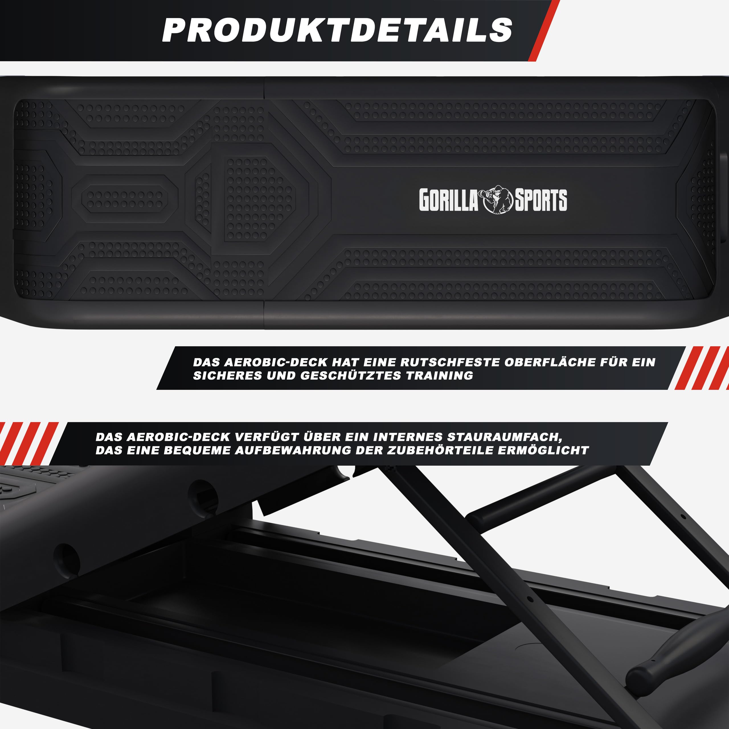 GORILLA SPORTS® Aerobic Deck, multifunktional, verstellbar, bis 200 kg