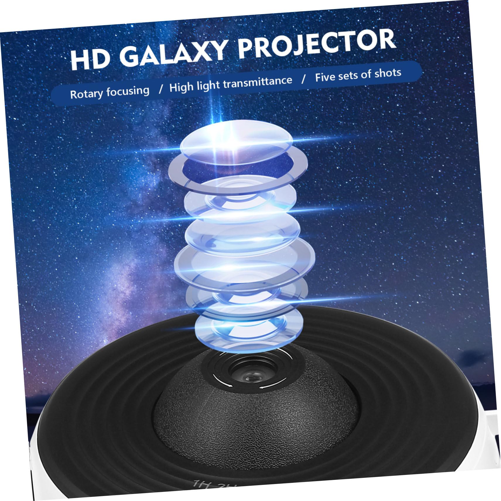 Housoutil Proyector de Estrellas de Nebulosa 1 Set Abs PC con Luz Nocturna | Rotación 360°, Silencio bajo 30 Db, 12 Discos y Cable Usb, Blanco