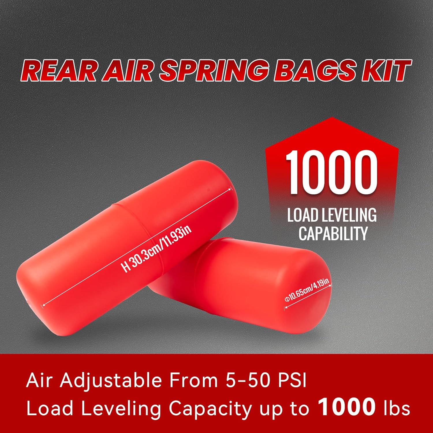 Air Spring Bags Suspension Kit for 2009-2022 Ram 1500/1500 Classic Pickups 60818, Rear Air Helper Spring Kit Load Leveling Capacity up to 1000 lbs