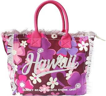 Fashion Canvas Tote Bag for Women with Zipper, Cute Large Monogrammed Beach Bag
