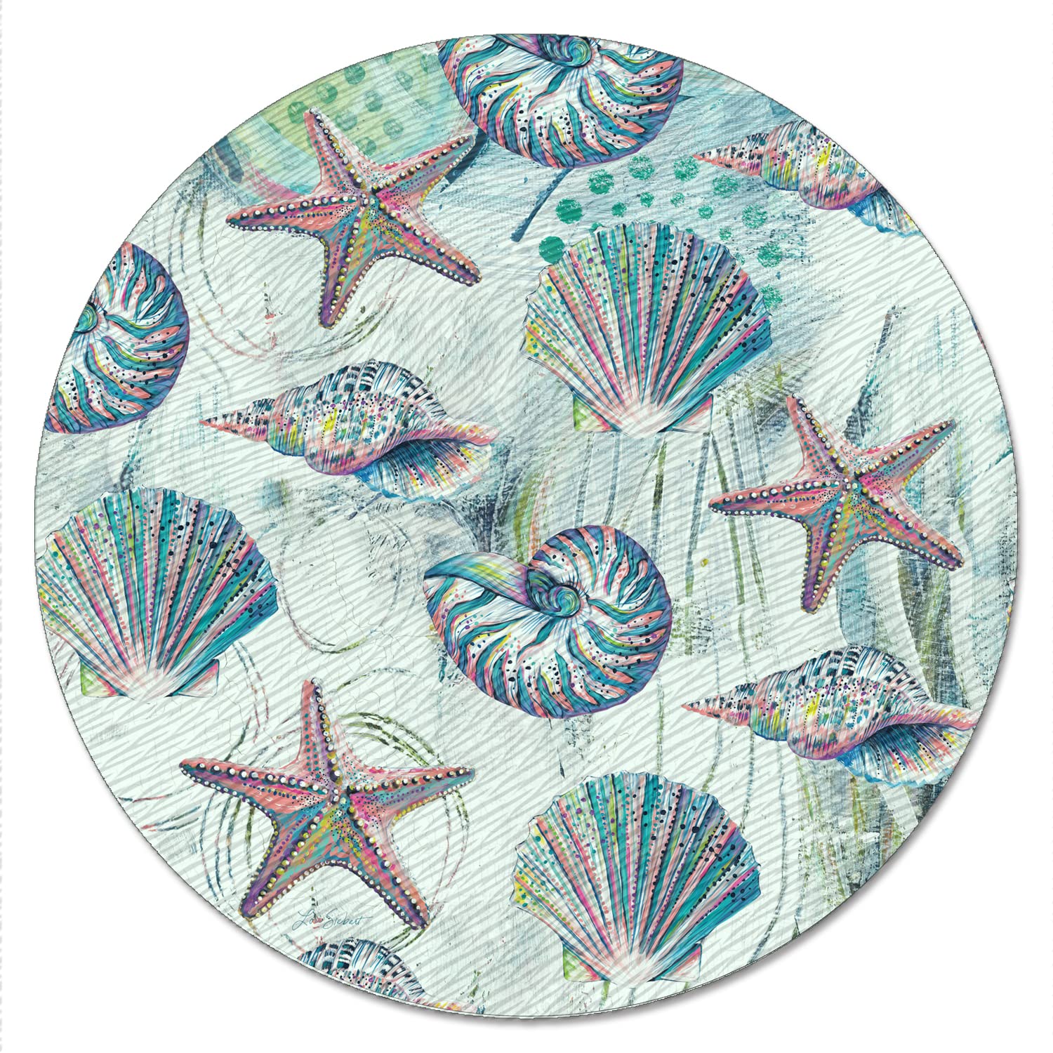 CounterArt Jewels of The Sea 4mm Heat Tolerant Tempered Glass Lazy Susan Turntable 13