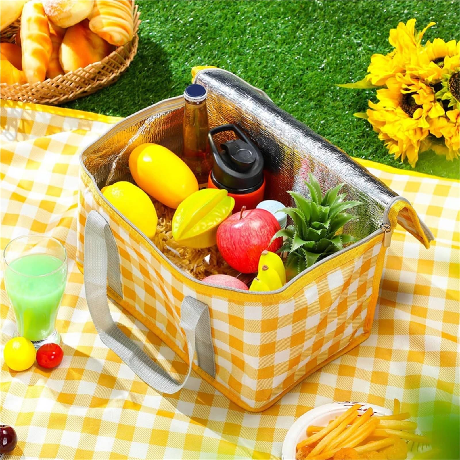 3 pezzi borsa da picnic grande scatola frigo esterna portatile termica isolata campeggio bevande Bento borse Per Il Lavoro