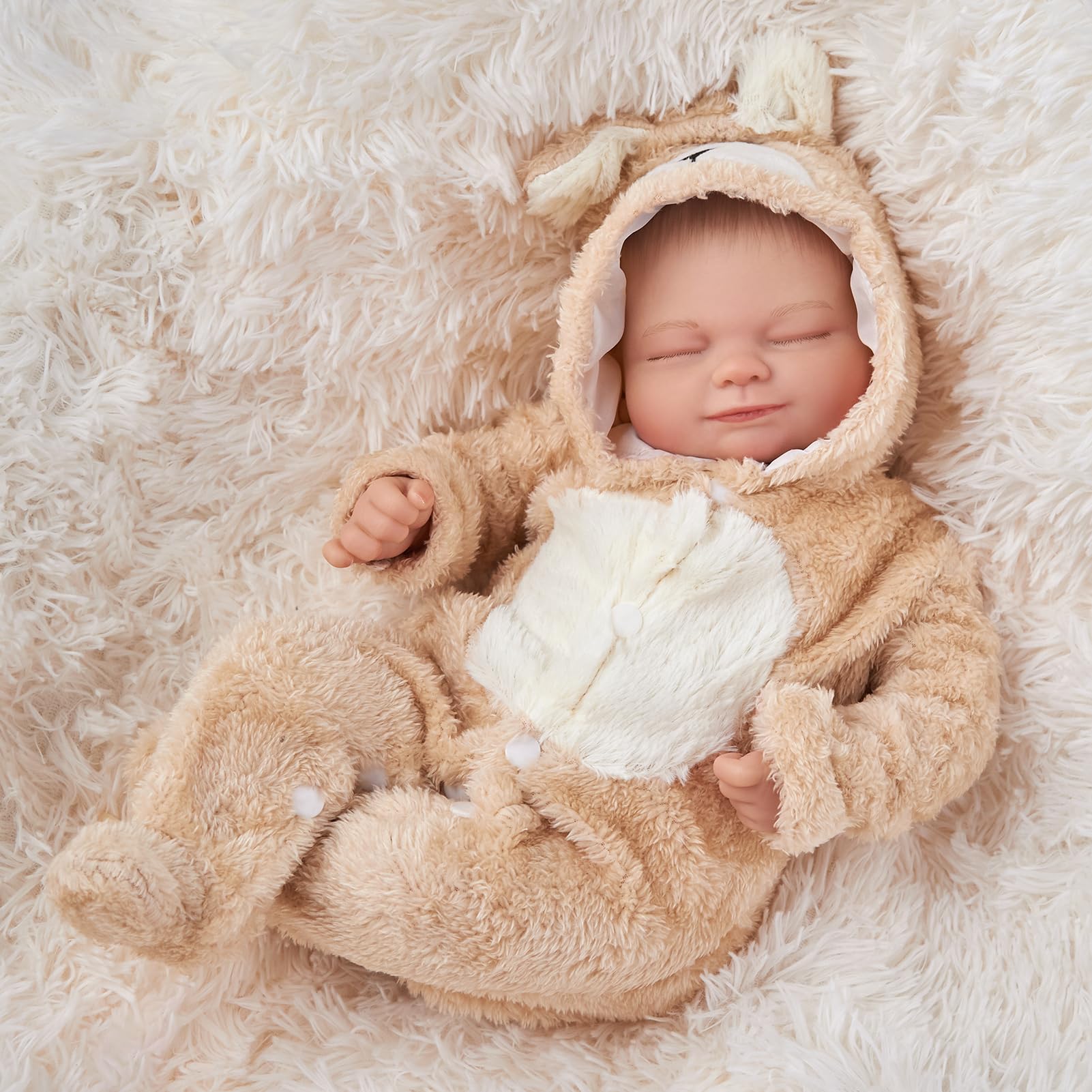 BABESIDELifelike Reborn Baby Dolls - 17 Inch Cute Soft Realistic Baby Doll Poseable Sleeping Real Life Baby Dolls with Complete Accessories and Gift Box for 3+