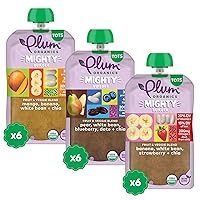 Vista 12 de Plum Organics Mighty 4 Mezcla de nutrición esencial en bolsa, 4 onzas (Paquete de 12)