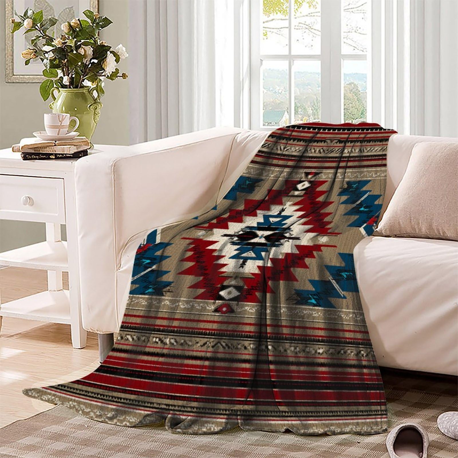 Indianische Muster Wärmedecke Leichte Outdoor-Camping Überwürfe 50x60inch 127x152cm