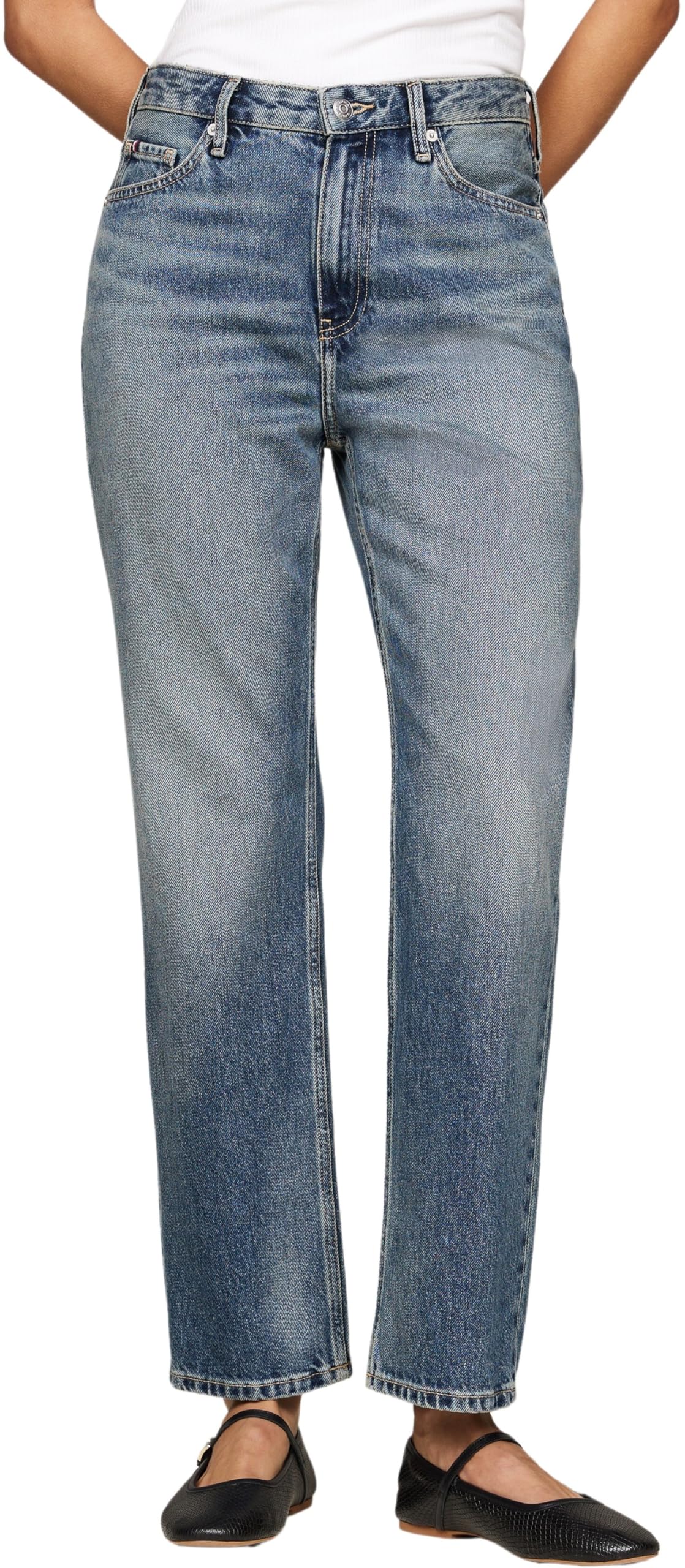 Tommy Hilfiger Women's Classic Straight Fit Jeans, Blue (Pat), 34W/28L