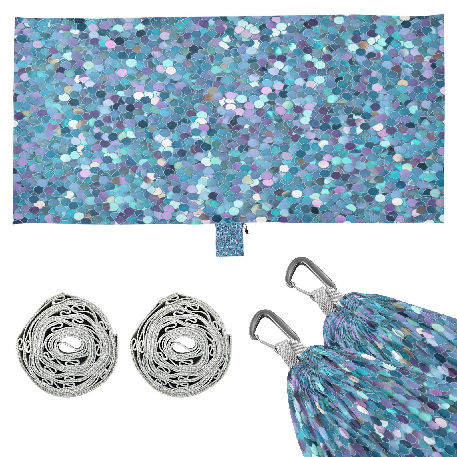 ATTX Glitter Pattern Camping Hammock - Lightweight & Portable Hammocks, Heavy Duty 330lbs Capacity for Indoor, Hiking, Backpacking, Travel, Backyard, Beach#505