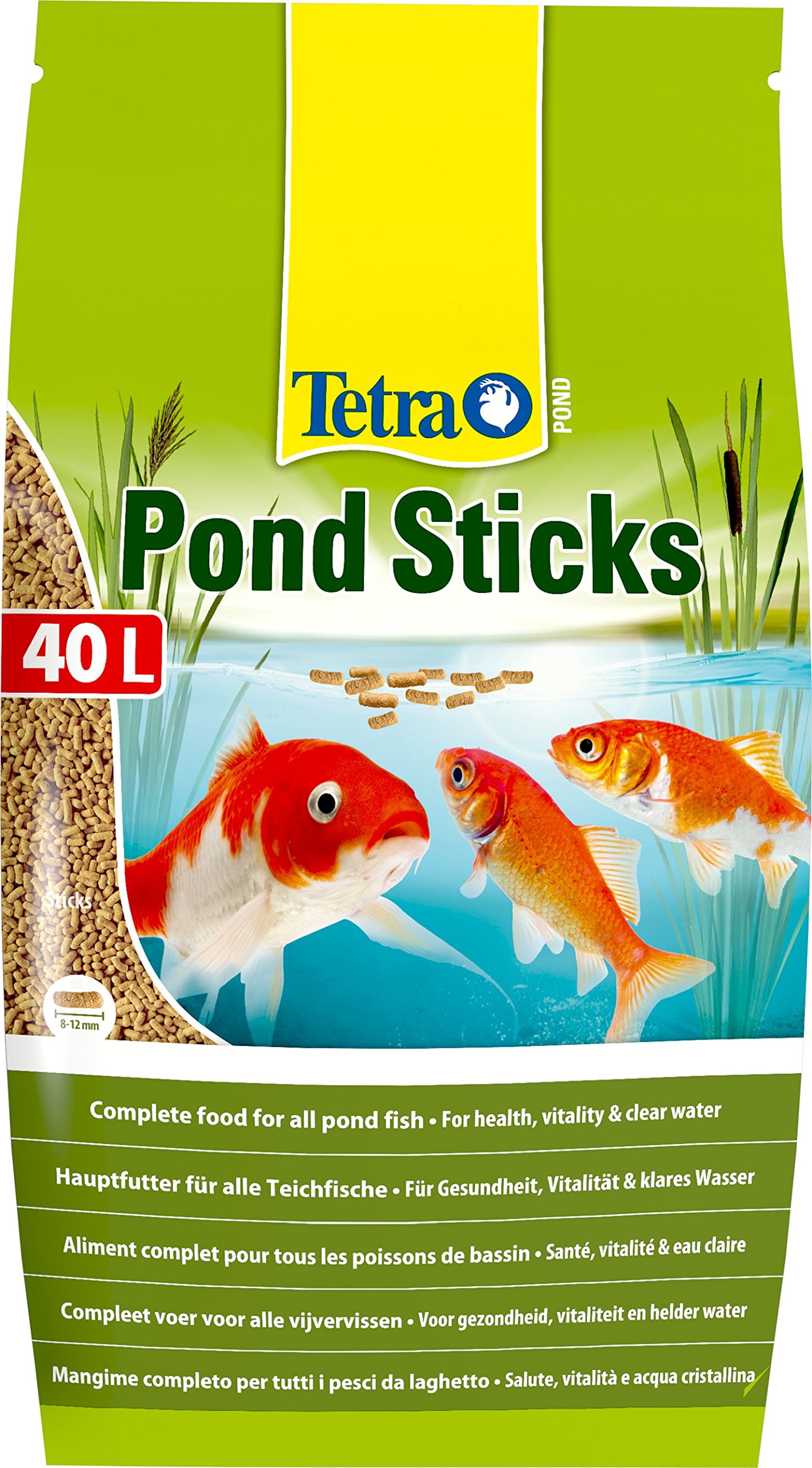 Tetra Pond Sticks - Fischfutter für Teichfische, für gesunde Fische und klares Wasser im Gartenteich, 40 L Beutel & Pond Pellets Mini – Hauptfutter für kleine Teichfische, 4 L Beutel