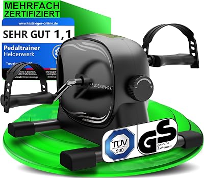 HELDENWERK Pedaltrainer Set – TÜV/GS geprüft NEU 2025 inkl. Befestigungsgurt & Anti-Rutschmatte – Arm- und Beintrainer für Zuhause – Senioren Pedal-Trainer, Heimtrainer