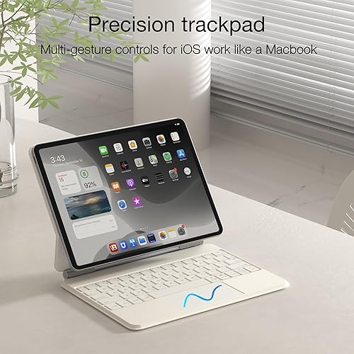 Miniatura 5 de doqo Funda de teclado para iPad de 10 generación 2022, estilo mágico, magnética, con trackpad multitáctil, compatible con iPad de 10.9 pulgadas,