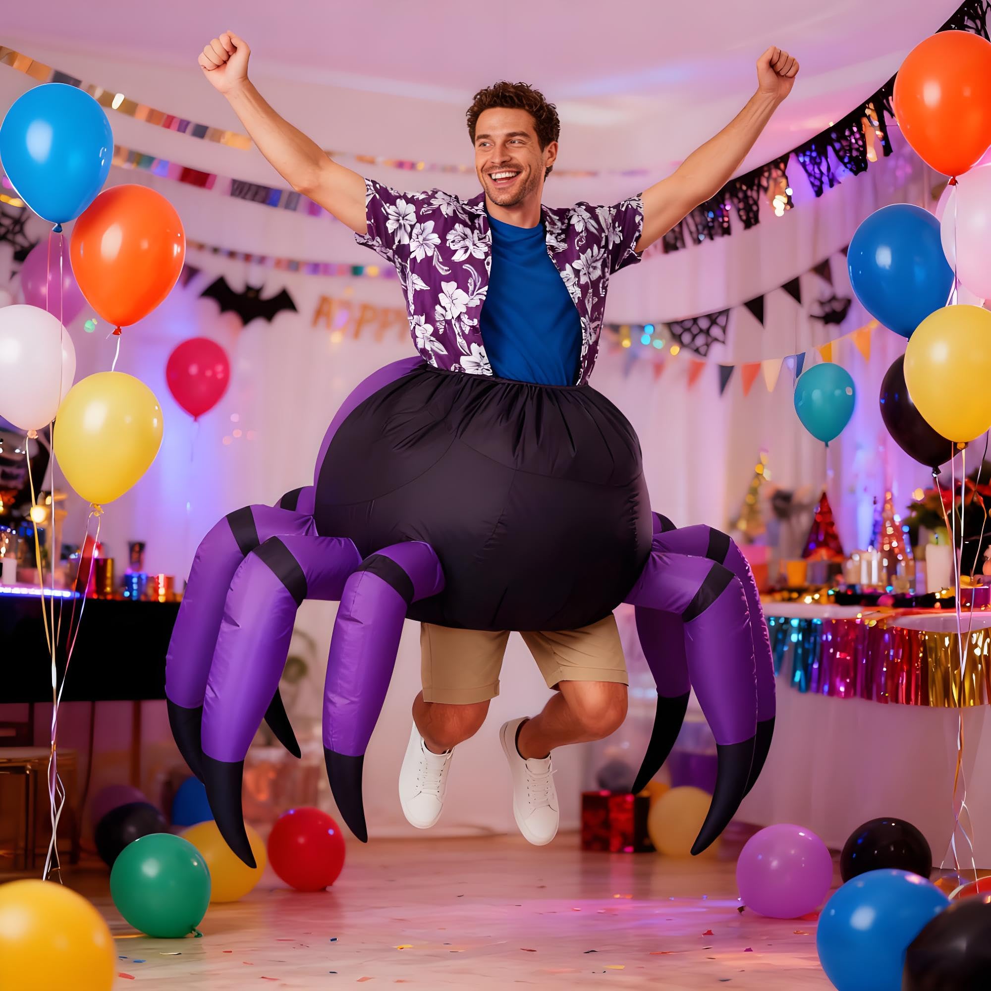 Disfraz inflable de araña, divertido disfraz de Halloween para adultos