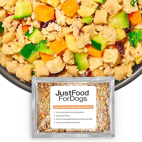 JustFoodForDogs Alimento fresco congelado para perros, comida completa o alimento para perros, receta de alimento para perros de pavo y trigo