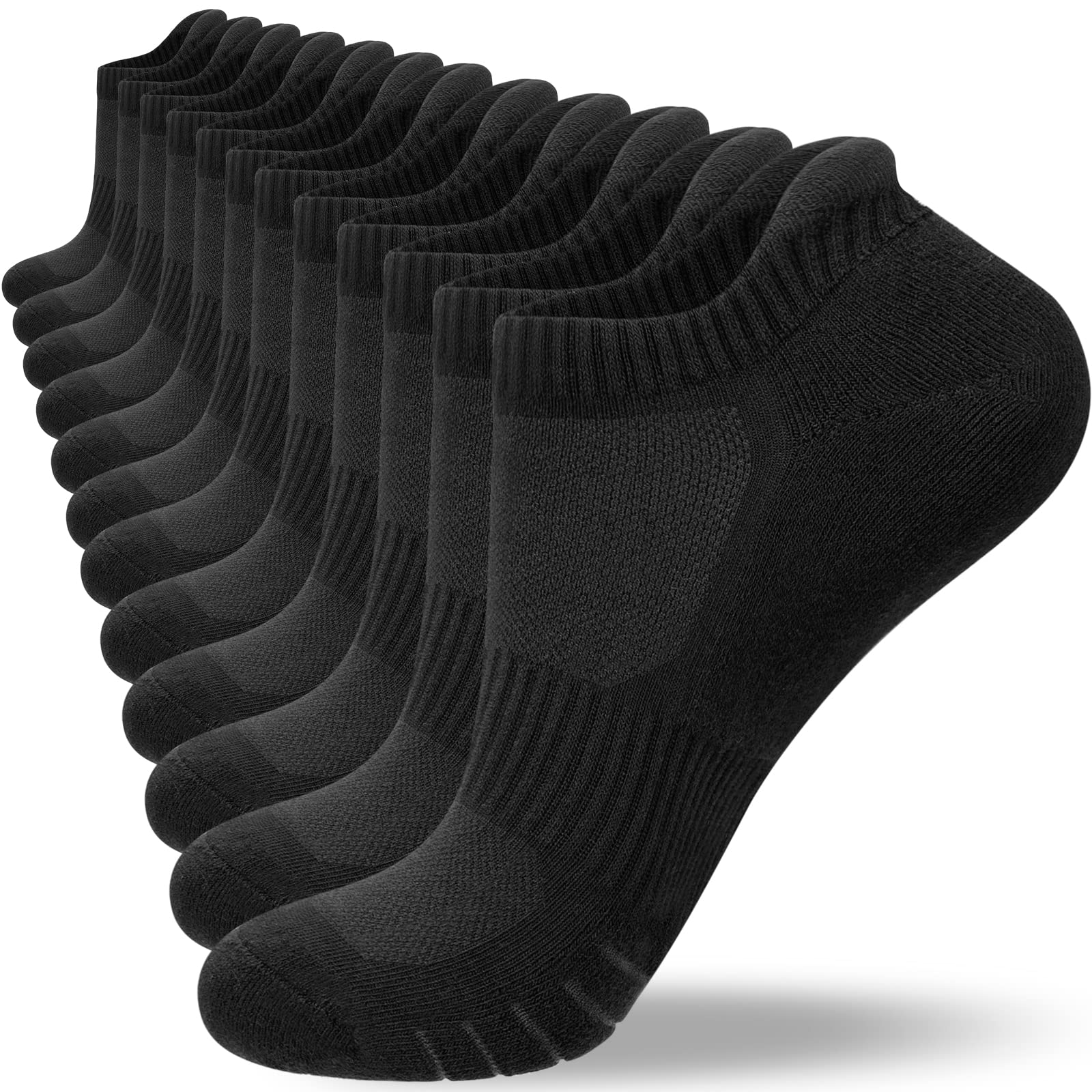 NatugloeTrainer Socks Cushioned Anti-Blister Ankle Socks Breathable Sports Running Athletic for Men Women 6 Pairs