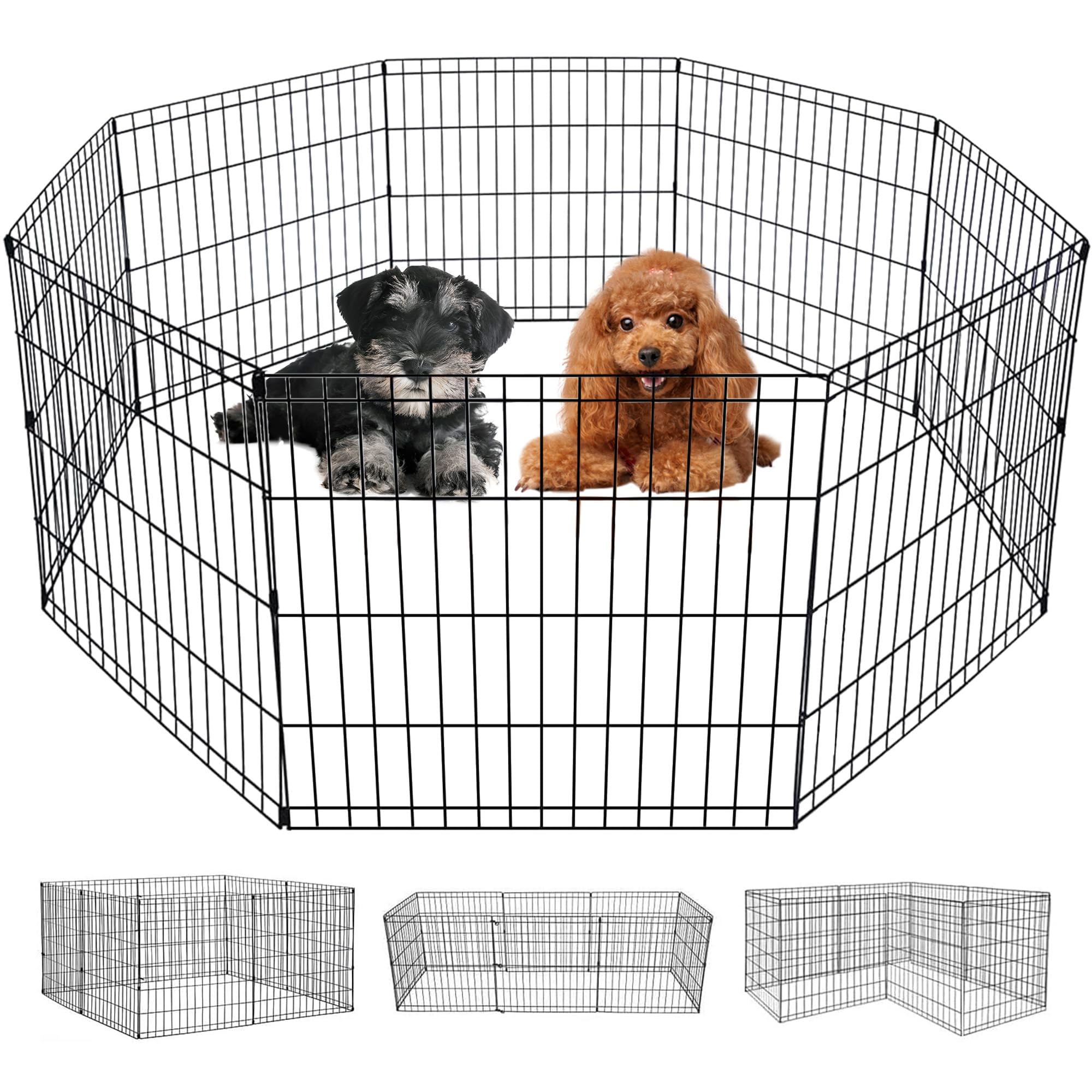 SIMILAR TO….FDW 24 Inch Dog Pen 8 Panel Dog Playpen Indoor Outdoor Metal Puppy Pet Fence Portable Folding Animal Exercise Fence,Black
