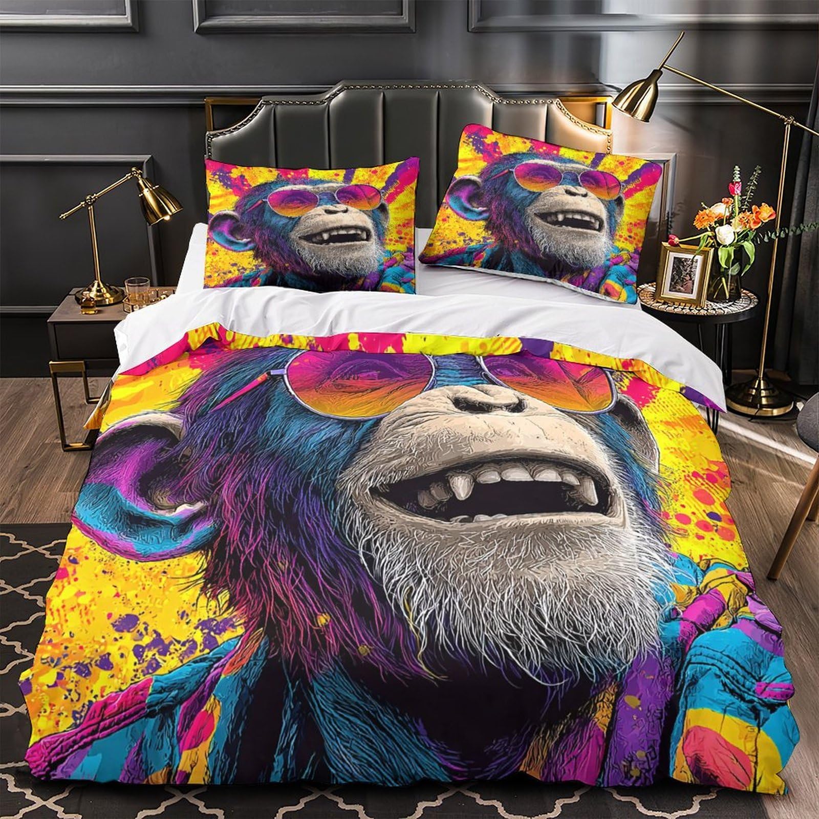 Housse de couette 3D hypoallergique King contre les irritations de lit ado