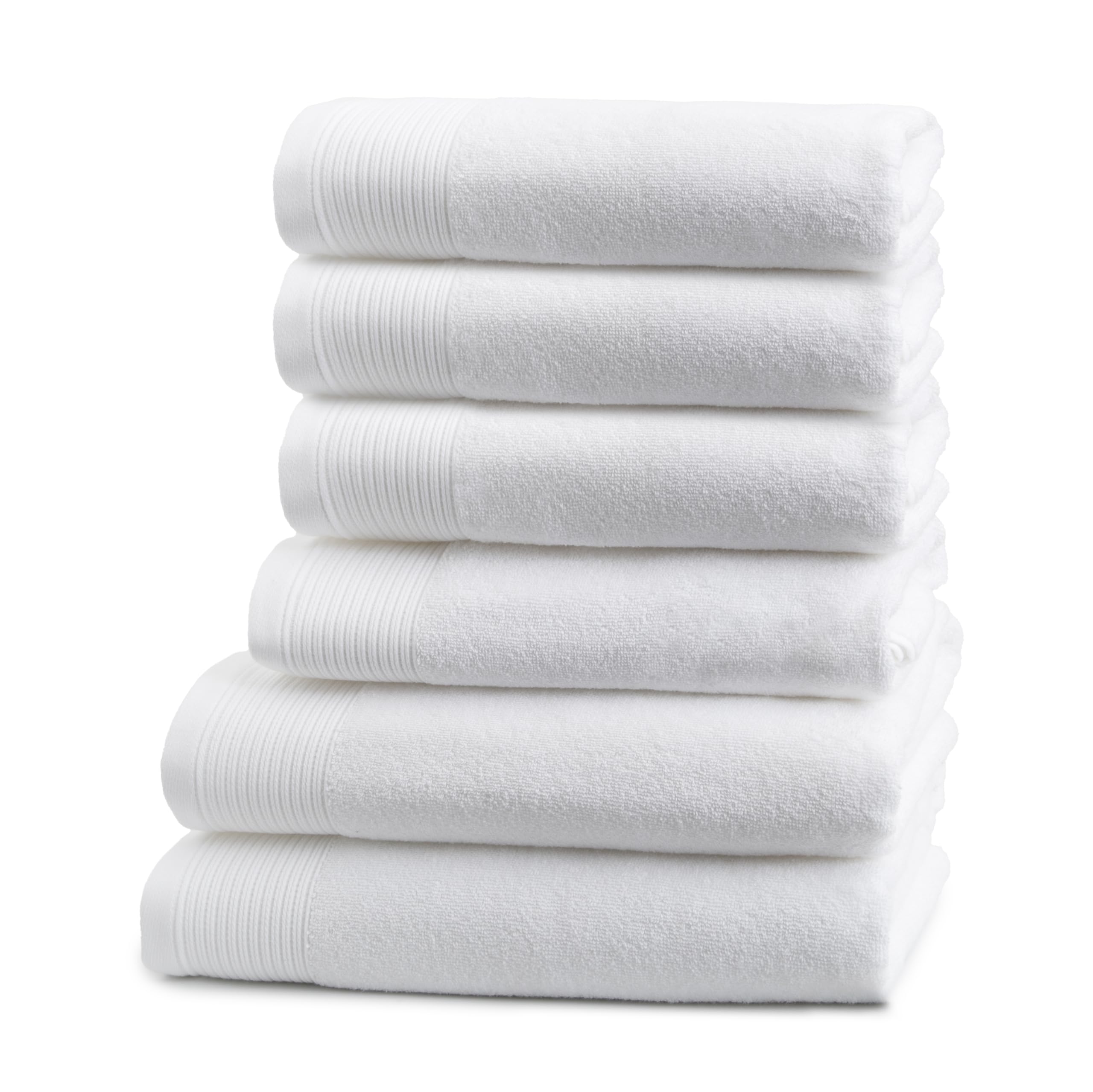 Ferò Luksusowy zestaw ręczników 6-częściowy, 100% bawełna premium Low Twist 550 g/m², ultra miękkie i chłonne, włoski design, 4 ręczniki do twarzy i 2 ręczniki kąpielowe, 50 x 100 cm i 70 x 140 cm,