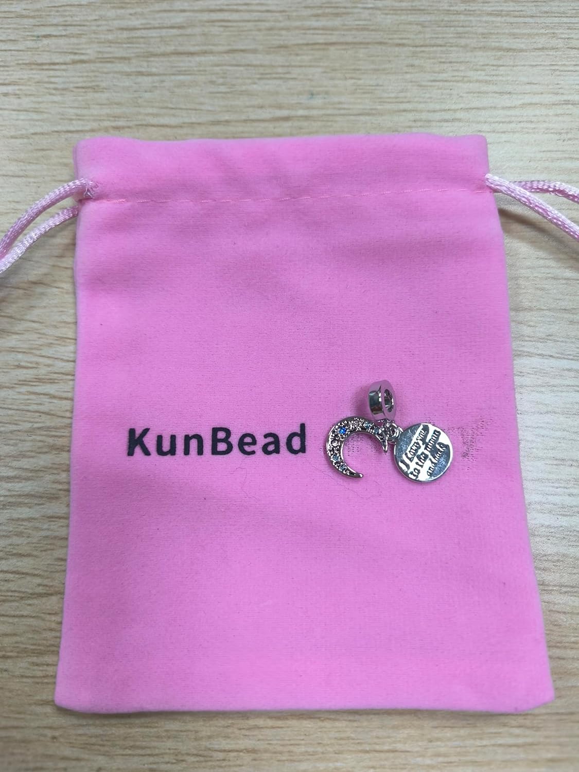 KunBead I Love You to the Moon and Back Blue Crystal Star Dangle Charms Compatible with Pandora Charm Bracelets for Women - Image 4