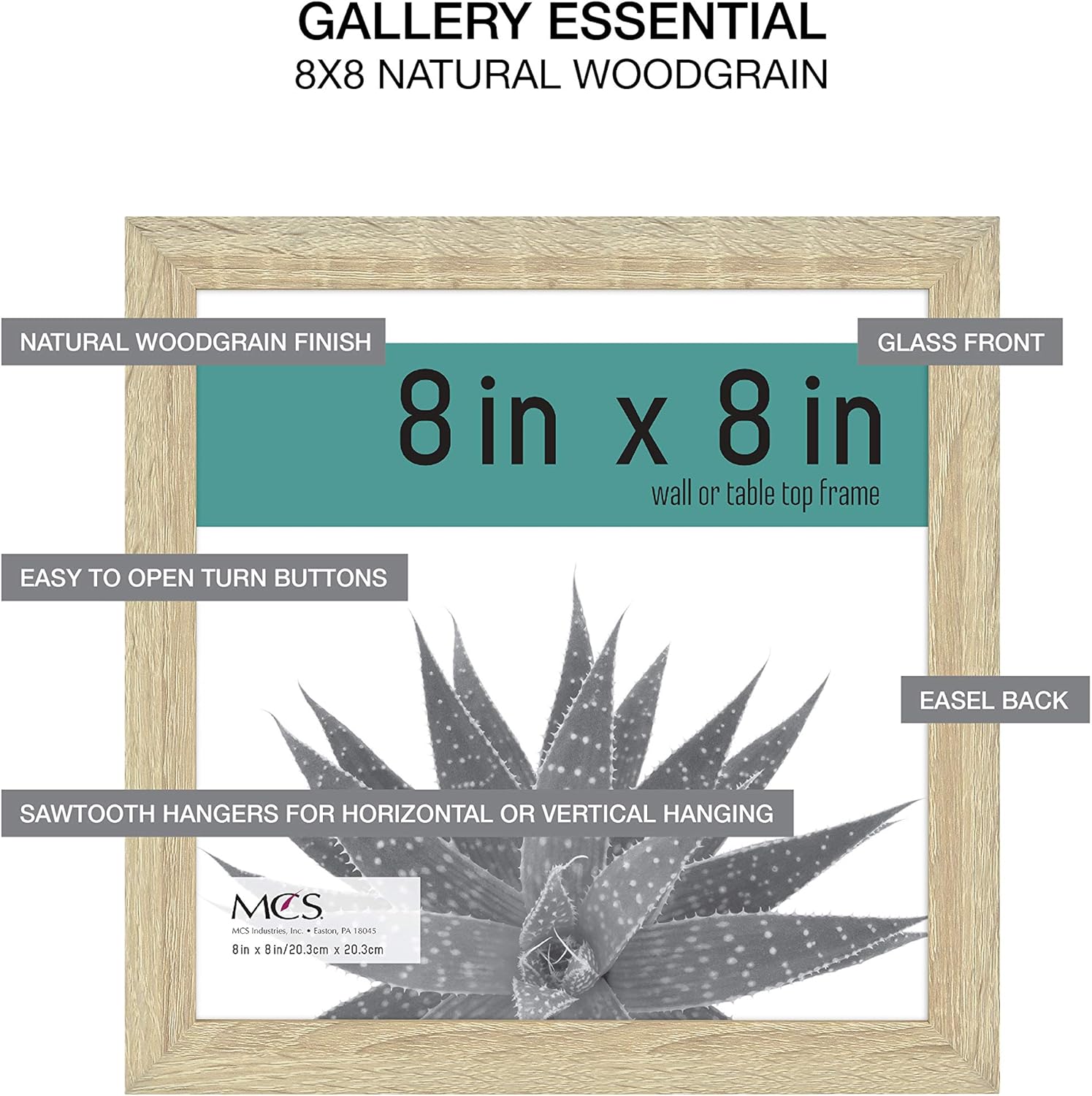 Authentic Crazy Deals MCS Essential Frame, Natural Woodgrain, 8 x 8 in, 12 pk