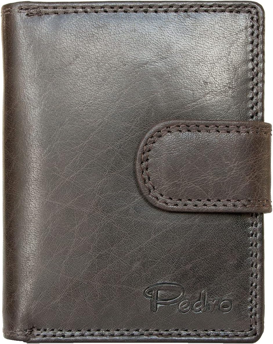 Women's Dark Brown Compact Size Genuine Leather Wallet Pedro