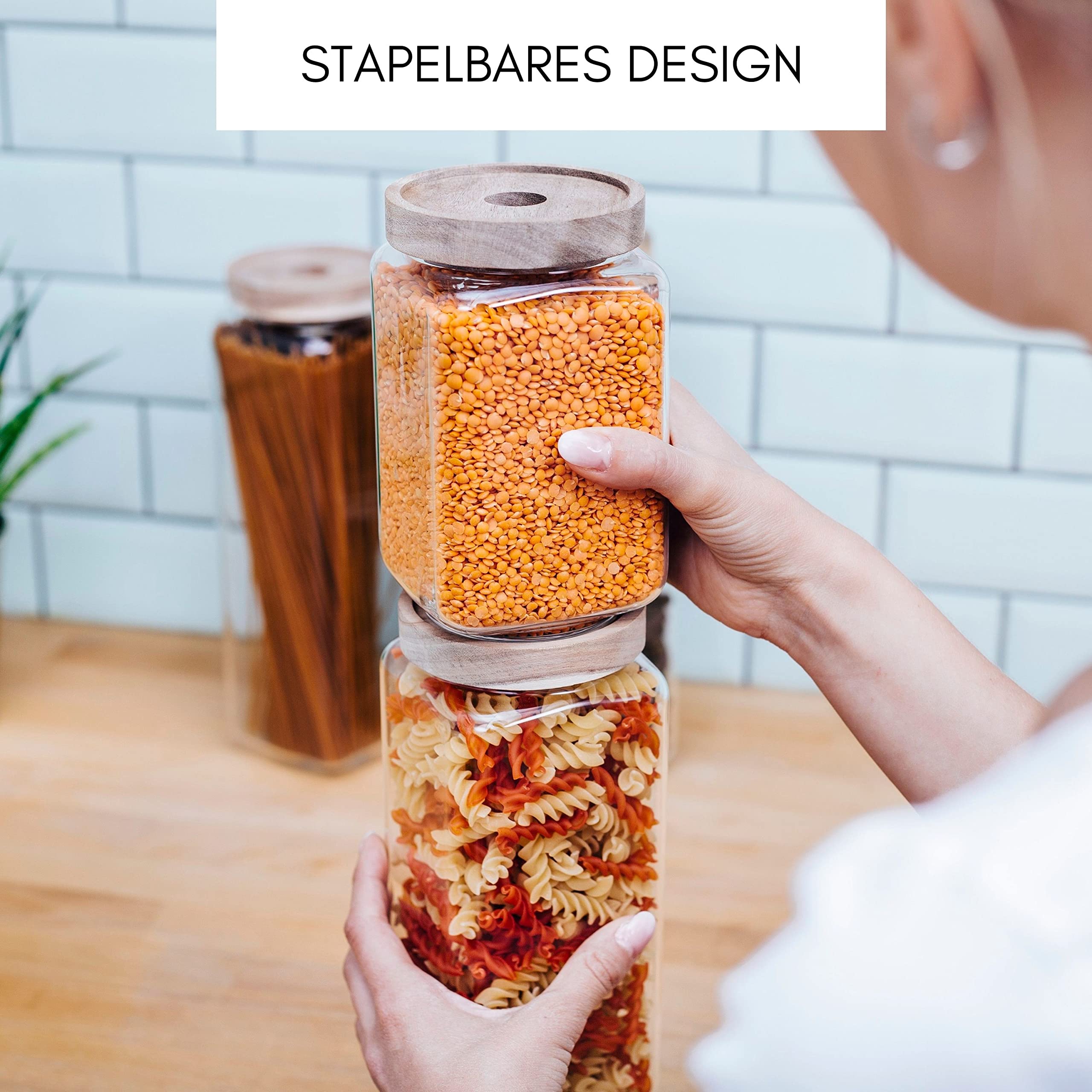 glastal 15 Kruidenpotjes 180ml Ronde Borosilicaat Kruidenpot met Bamboe